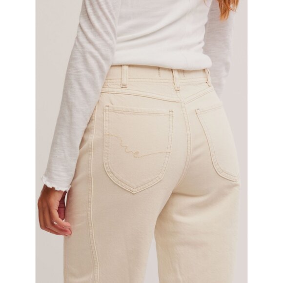 FREE PEOPLE We The Free Aster Straight Leg Jeans / Cream - Picture 11 of 12